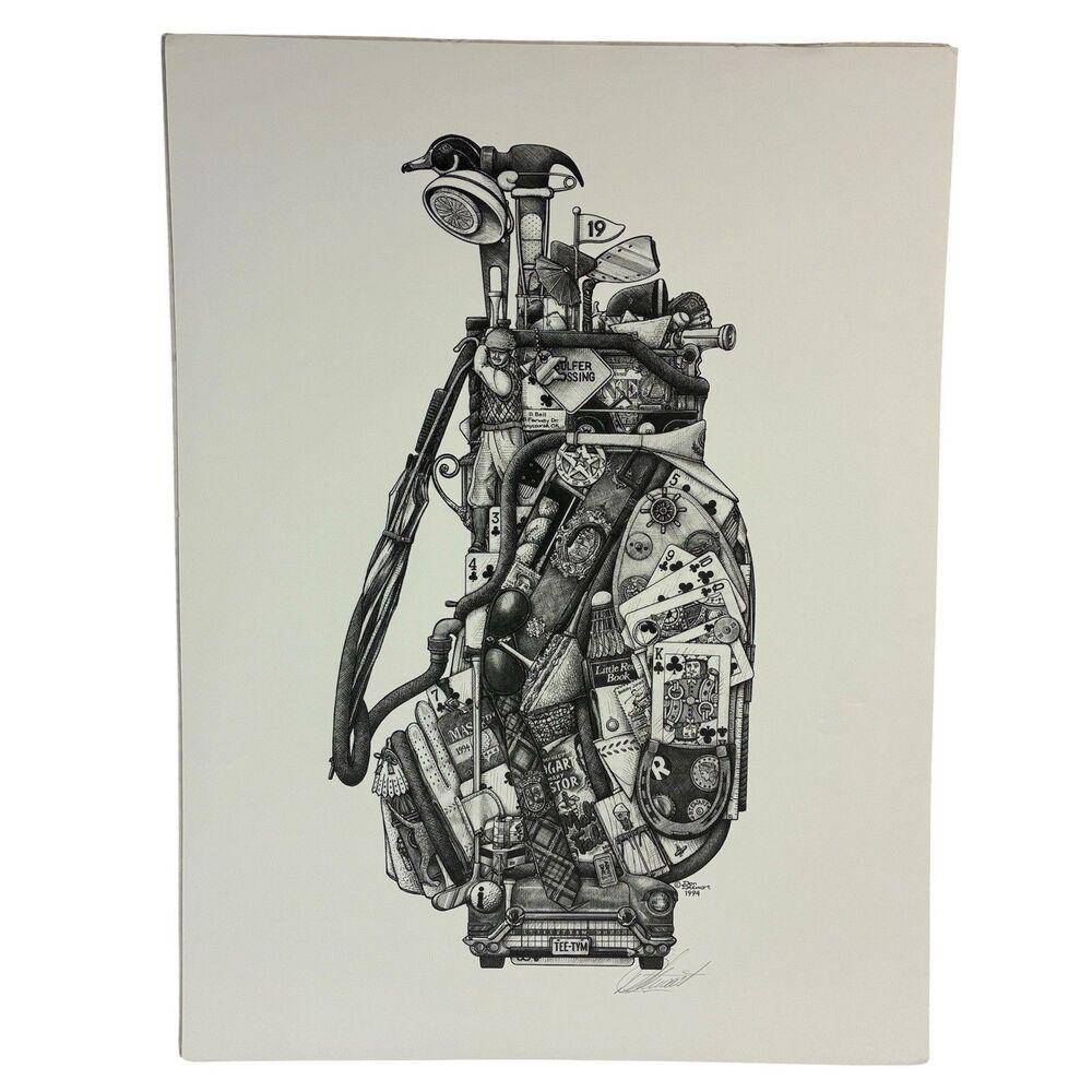 Don Stewart 1994 Vintage Hand Signed Print “King of Clubs” DS ART  12X16 Golf